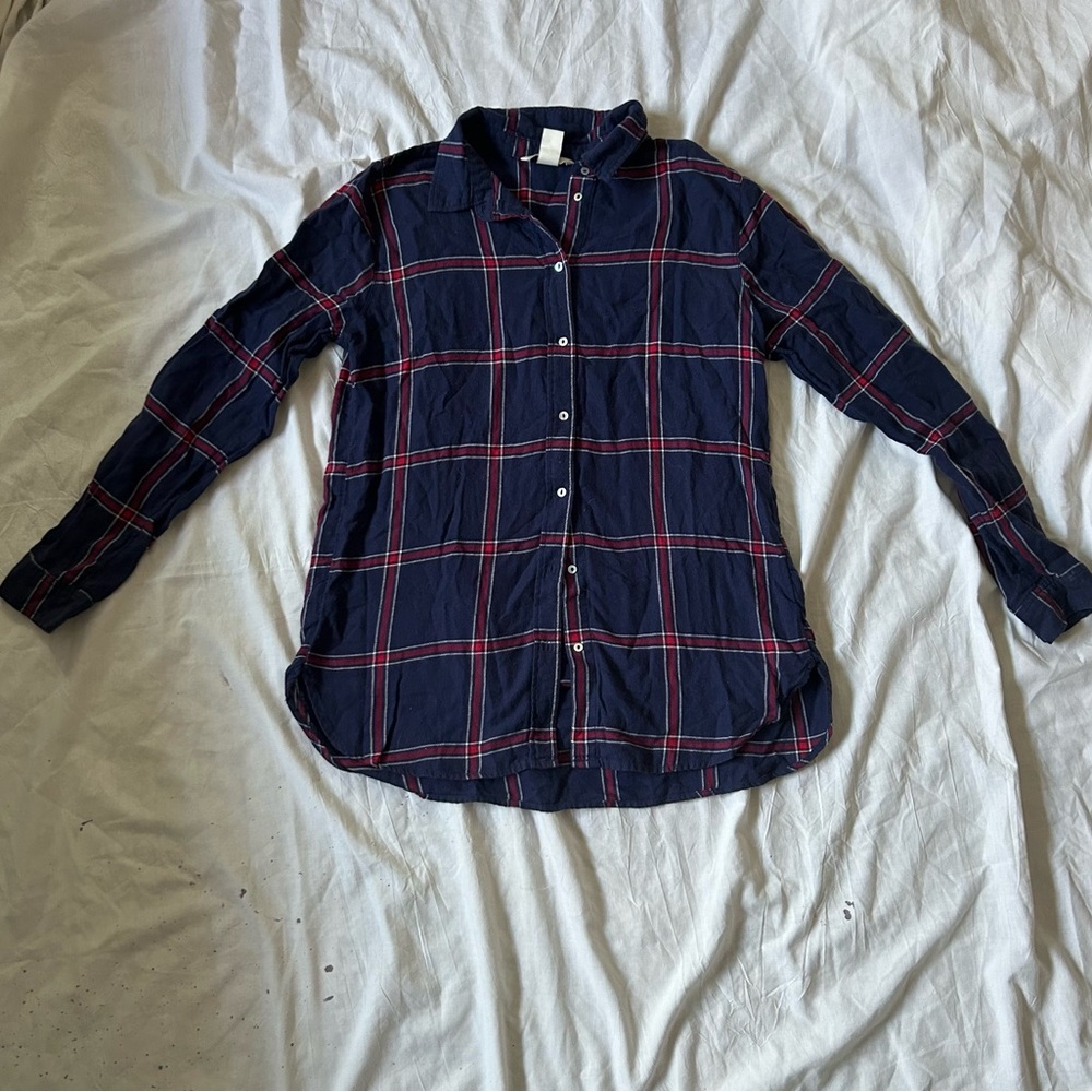 Blue and pink flannel H&M